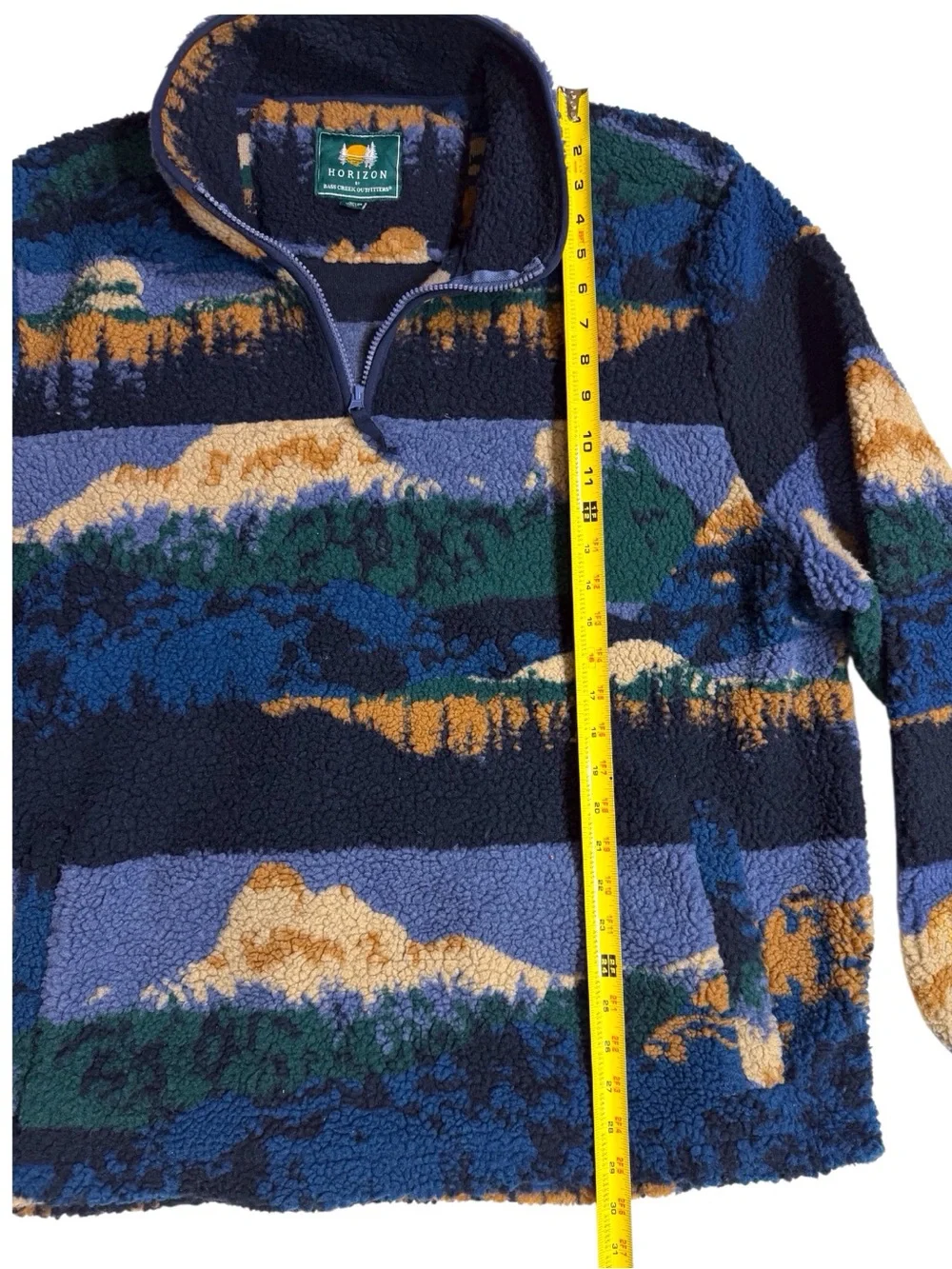 Horizon Bass Creek Outfitters mountain landscape sherpa fleece pullover mens XXL